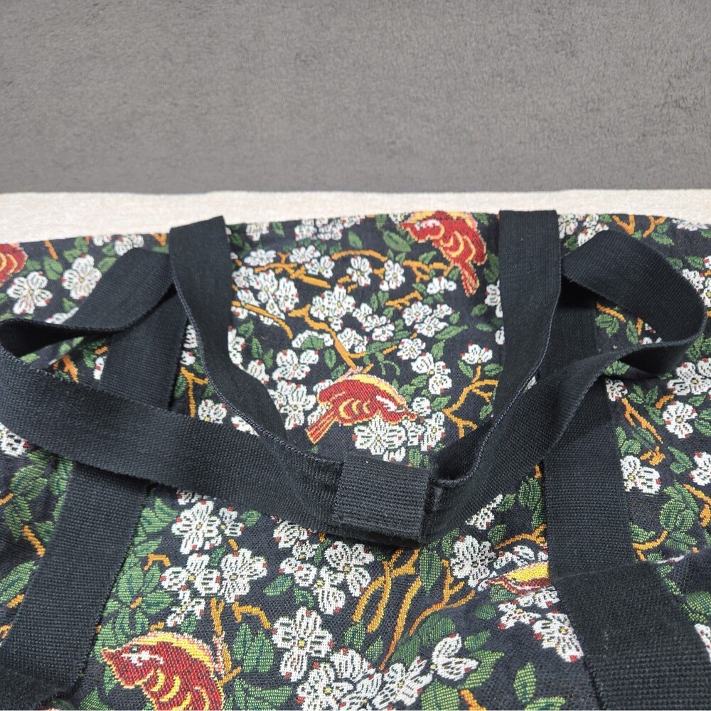 Vintage Bob Timberlake Large Bag Tapestry Fabric Tote Bird Flowers Travel - Picture 11 of 16